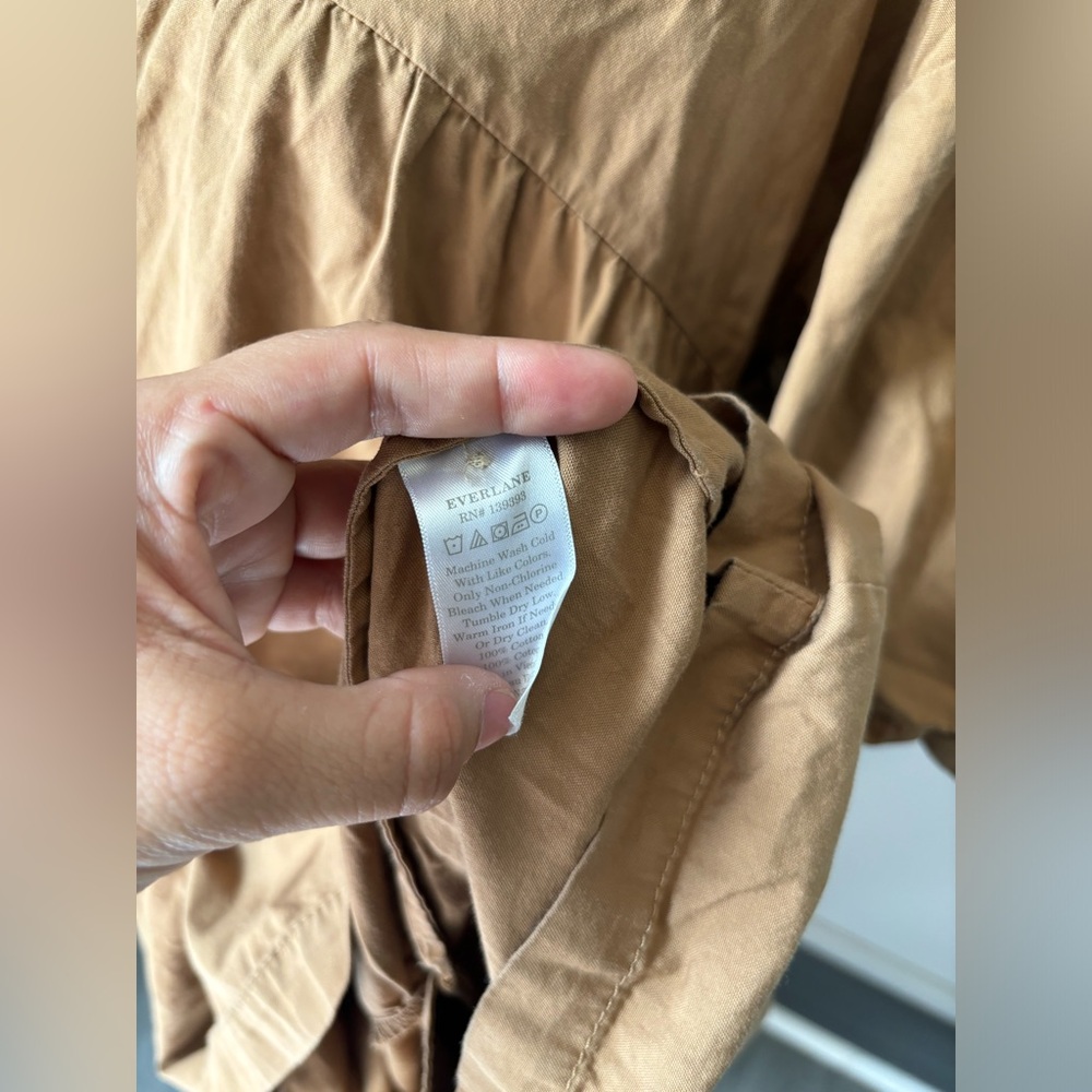 Everlane Camel Tiered Midi Dress - Picture 5 of 8